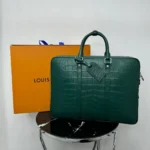 Мужской портфель Louis Vuitton зелёного цвета, артикул 346513