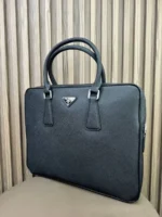 Мужской портфель Prada чёрного цвета, артикул 346523