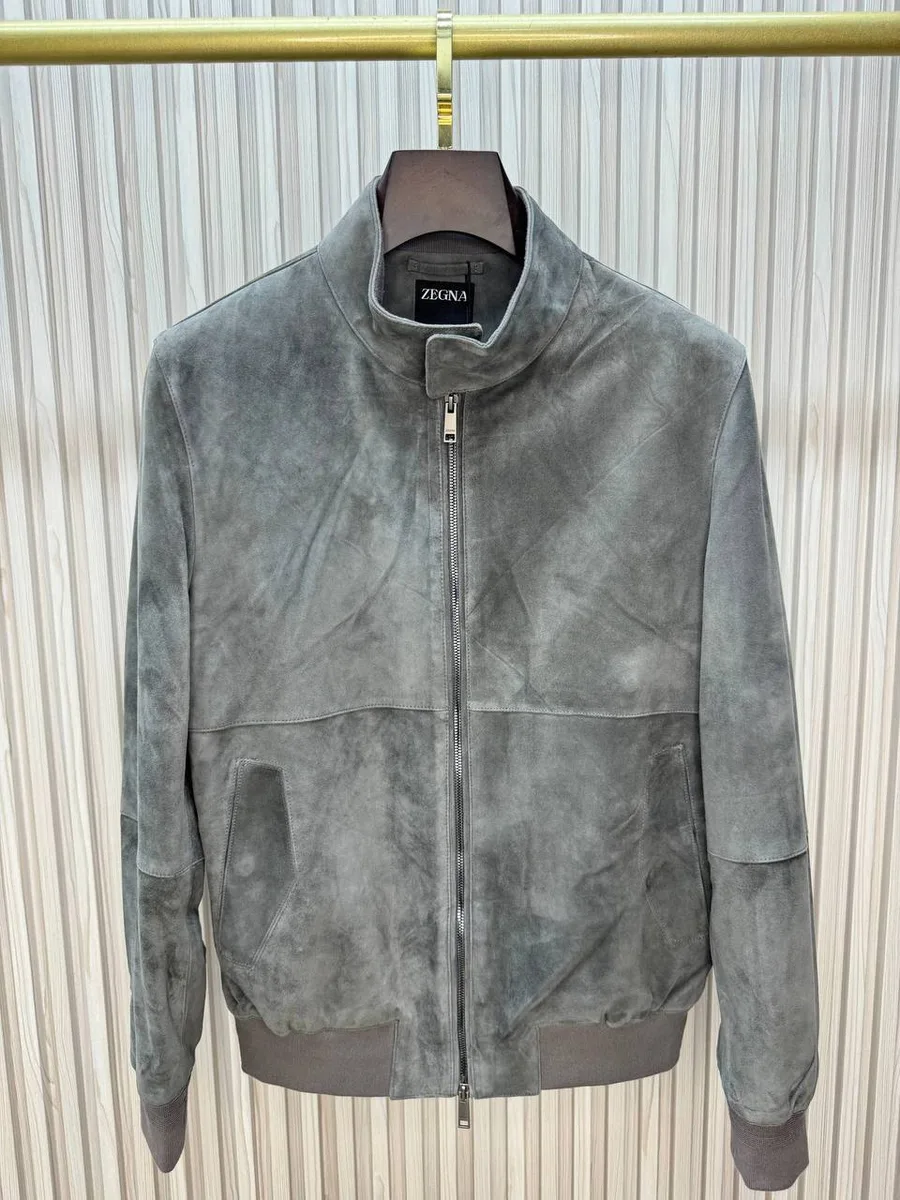 346536_1 Мужская куртка Zegna серого цвета, артикул 346536