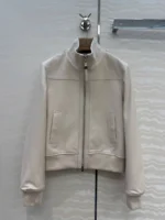 Женская кожаная куртка Brunello Cucinelli белого цвета, артикул 346581