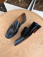 Мужские туфли Zegna тёмно-синего цвета, артикул 346637