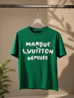 Мужская футболка Louis Vuitton зелёного цвета, артикул 346656
