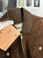 Женский бомбер Miu Miu коричневого цвета, артикул 346690 — фото 6