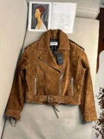 Женская куртка Saint Laurent коричневого цвета, артикул 346692