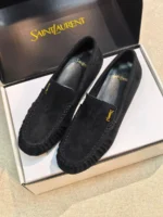 Женские лоферы Saint Laurent чёрного цвета, артикул 346755