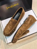 Женские лоферы Saint Laurent коричневого цвета, артикул 346756 — фото 3