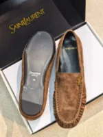 Женские лоферы Saint Laurent коричневого цвета, артикул 346756 — фото 4