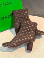 Женские ботильоны Bottega Veneta коричневого цвета, артикул 346769 — фото 3