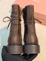 Женские ботинки Miu Miu коричневого цвета, артикул 346772 — фото 5