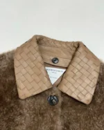 Женская дубленка Bottega Veneta коричневого цвета, артикул 346785 — фото 3