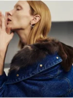 Женская джинсовая куртка Saint Laurent синего цвета, артикул 346793 — фото 5