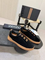 Мужские кеды Zegna чёрного цвета, артикул 346829