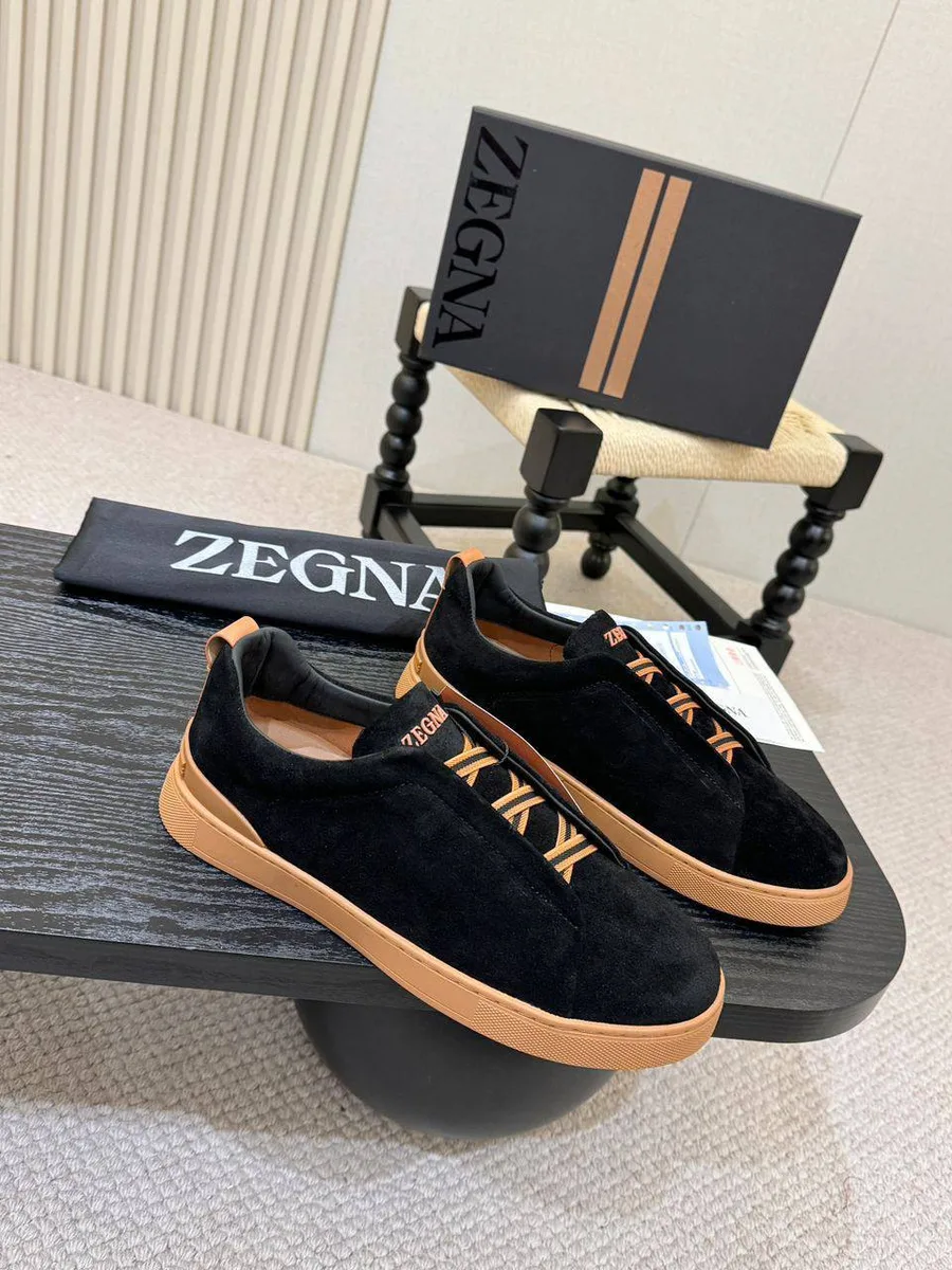 346829_1 Мужские кеды Zegna чёрного цвета, артикул 346829