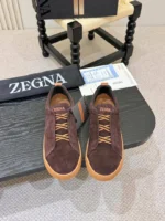 Мужские кеды Zegna коричневого цвета, артикул 346831 — фото 2