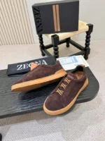 Мужские кеды Zegna коричневого цвета, артикул 346831 — фото 6