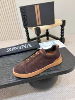 Мужские кеды Zegna коричневого цвета, артикул 346831 — фото 7