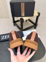 Мужские кеды Zegna коричневого цвета, артикул 346831 — фото 8