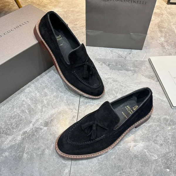 Мужские лоферы Brunello Cucinelli чёрного цвета, артикул 346837