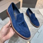 Мужские лоферы Brunello Cucinelli тёмно-синего цвета, артикул 346838 — фото 4