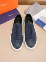Мужские кеды Santoni тёмно-синего цвета, артикул 346871 — фото 2