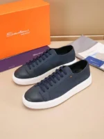 Мужские кеды Santoni тёмно-синего цвета, артикул 346871 — фото 3