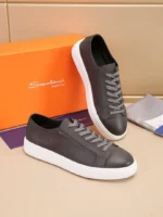 Мужские кеды Santoni серого цвета, артикул 346872