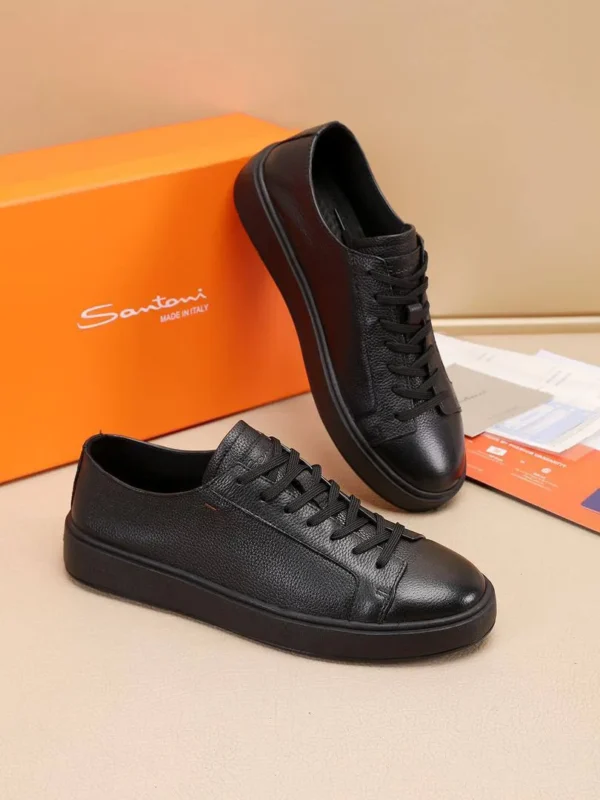 Мужские кеды Santoni чёрного цвета, артикул 346874