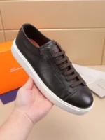 Мужские кеды Santoni коричневого цвета, артикул 346878 — фото 5