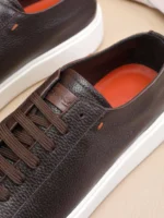Мужские кеды Santoni коричневого цвета, артикул 346878 — фото 6