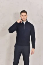 Мужской свитер Loro Piana тёмно-синего цвета, артикул 346899