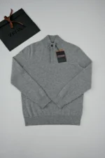 Мужской свитер Zegna серого цвета, артикул 346905