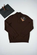 Мужской свитер Zegna коричневого цвета, артикул 346908