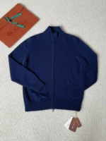 Мужская кофта на молнии Loro Piana тёмно-синего цвета, артикул 346918