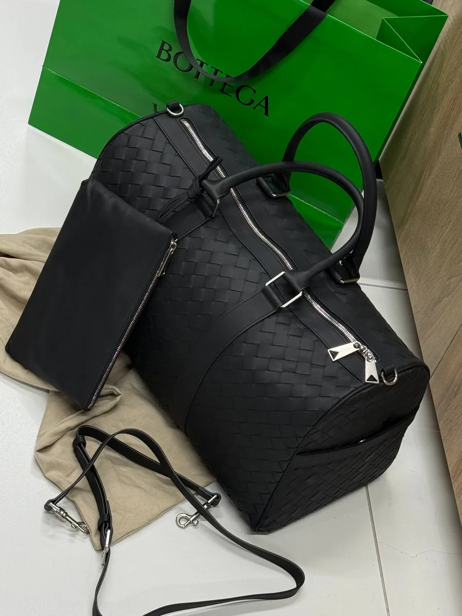346989_1 Мужская дорожная сумка Bottega Veneta чёрного цвета, артикул 346989