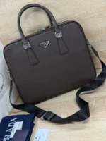 Мужской портфель Prada коричневого цвета, артикул 346990