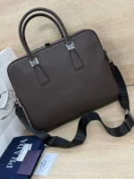 Мужской портфель Prada коричневого цвета, артикул 346990 — фото 2