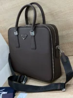 Мужской портфель Prada коричневого цвета, артикул 346990 — фото 3