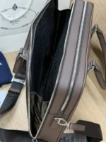 Мужской портфель Prada коричневого цвета, артикул 346990 — фото 4