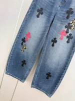 Женские джинсы Chrome Hearts синего цвета, артикул 347000 — фото 4