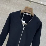 Женская кофта на молнии Alexander Wang чёрного цвета, артикул 347020 — фото 3