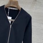 Женская кофта на молнии Alexander Wang чёрного цвета, артикул 347020 — фото 4