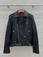 Женская кожаная куртка Chanel чёрного цвета, артикул 347025