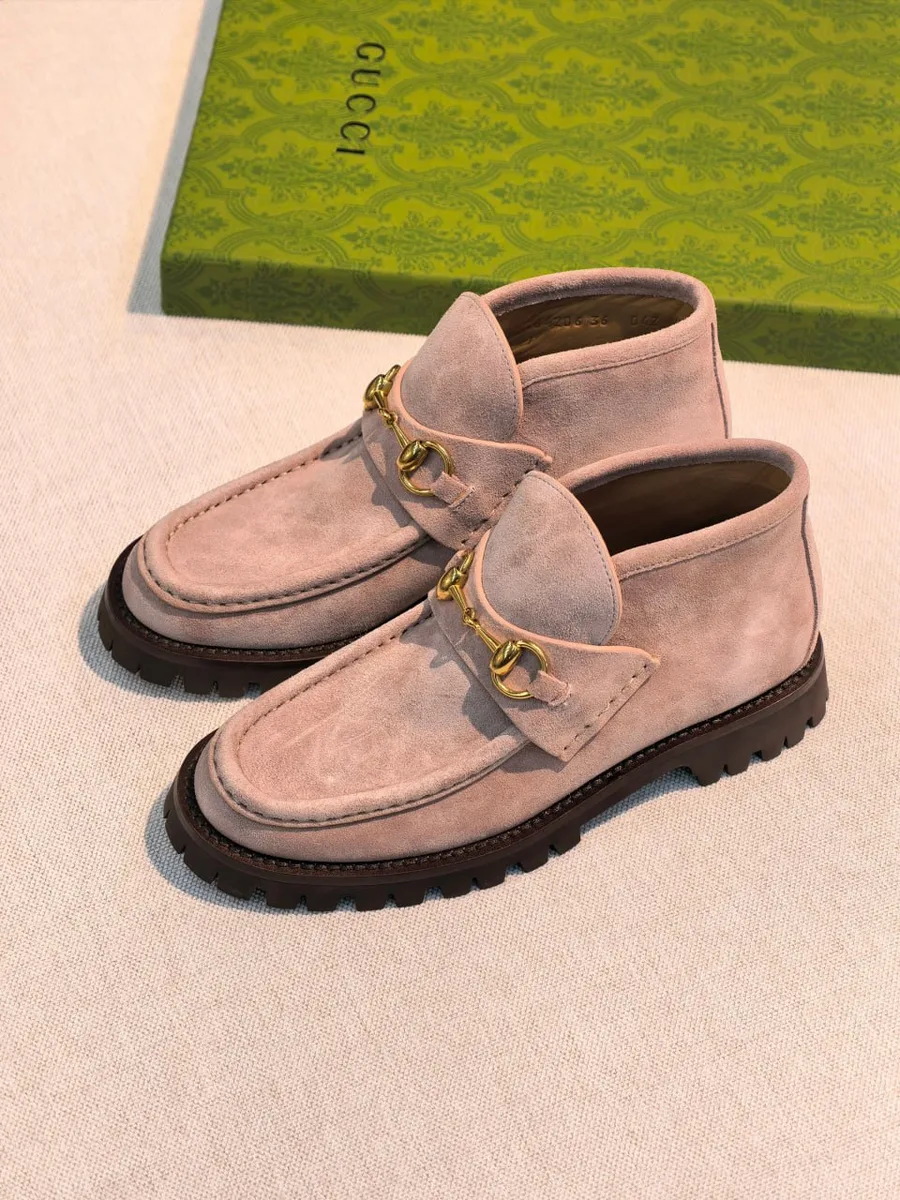 347046_1 Женские ботинки Gucci серого цвета, артикул 347046
