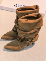 Женские казаки Isabel Marant коричневого цвета, артикул 347059