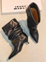 Женские казаки Isabel Marant чёрного цвета, артикул 347060 — фото 3