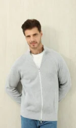 Мужская кофта на молнии Brunello Cucinelli серого цвета, артикул 347067 — фото 7