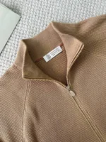 Мужская кофта на молнии Brunello Cucinelli бежевого цвета, артикул 347068 — фото 3