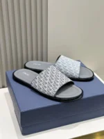 Мужские шлепанцы Dior серого цвета, артикул 347080