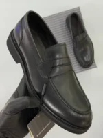 Мужские лоферы Zegna чёрного цвета, артикул 347085