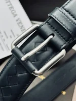 Мужской ремень Bottega Veneta тёмно-синего цвета, артикул 347091 — фото 8